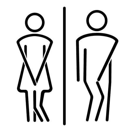 sign icon male and female toilet. Vector illustration.のイラスト素材