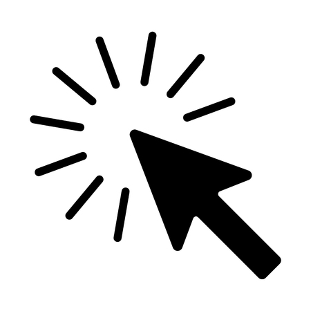 The sign of the cursor of a computer mouse representing clicking click. Vector illustration.のイラスト素材