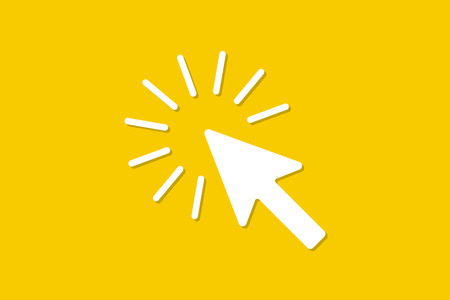 The sign of the cursor of a computer mouse representing clicking click. Vector illustration.のイラスト素材