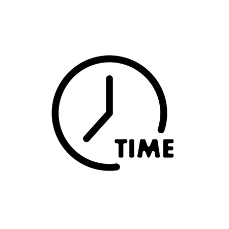 Simple clock icon, time with signature.のイラスト素材