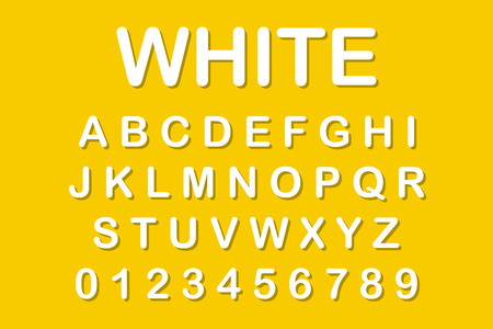 The original alphabet. White letters on yellow backgroundのイラスト素材