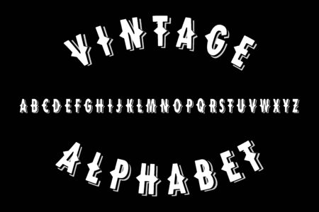 Simple vintage font of the English alphabetのイラスト素材
