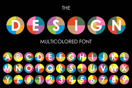 Bright colorful multi-colored font of the English alphabetのイラスト素材