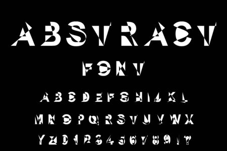 Experimental abstract font for the English alphabet. Vector illustration.のイラスト素材