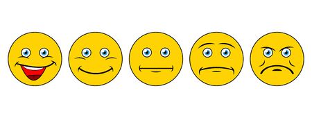 Set of different colorful emojis for your projectsのイラスト素材