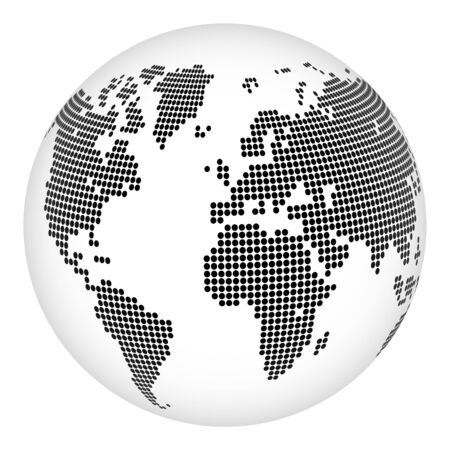 Dot map of the world in the form of a globeのイラスト素材