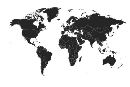 Detailed, high resolution, accurate vector map of the worldのイラスト素材
