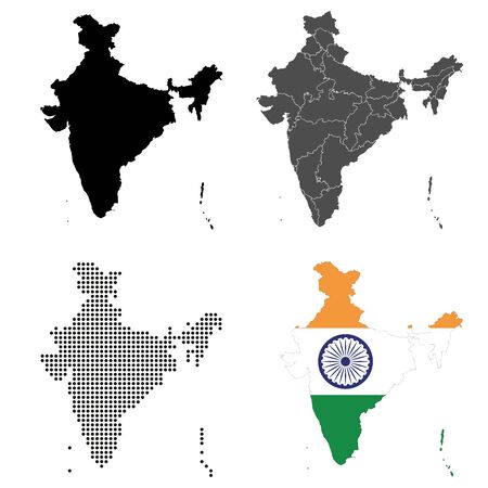 A set of detailed accurate vector maps of Indiaのイラスト素材