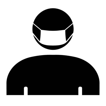 Icon of a person in a medical protective maskのイラスト素材