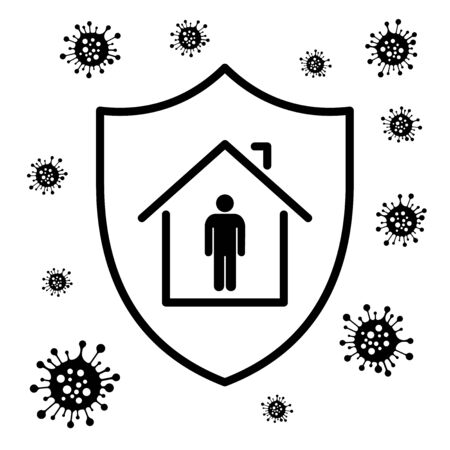 An illustration showing the benefits of home insulation in the fight against virusesのイラスト素材