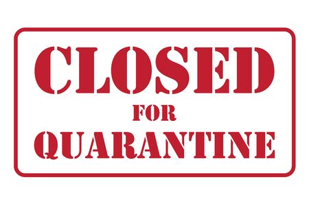 The banner is closed for quarantine in the form of a stampのイラスト素材