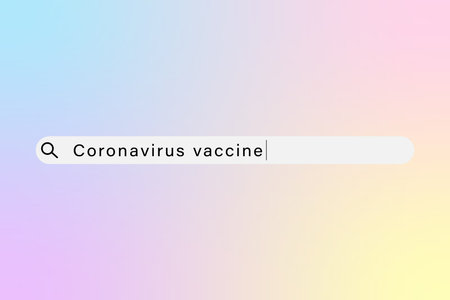 Search bar illustrating the search for a coronavirus vaccineのイラスト素材