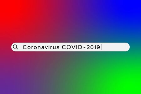 A search bar with words Coronavirus COVID - 2019 showing the relevance of the topicのイラスト素材