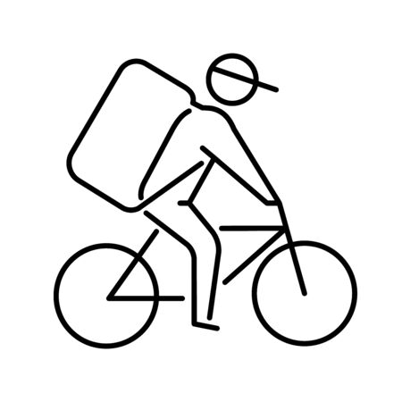 Icon of a Bicycle courier delivering goods or food to a customerのイラスト素材