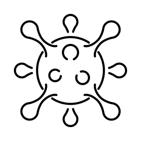 Simple linear icon of the new COVID-19 coronavirus.のイラスト素材