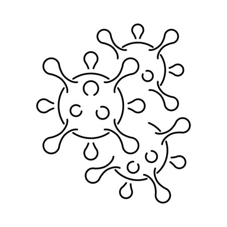 Simple linear icon of the new COVID-19 coronavirus.のイラスト素材