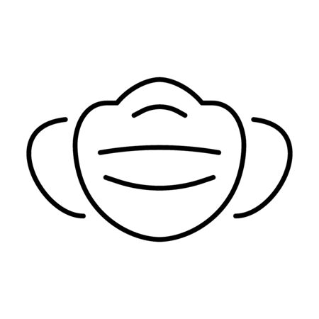 Simple linear icon of a protective medical maskのイラスト素材