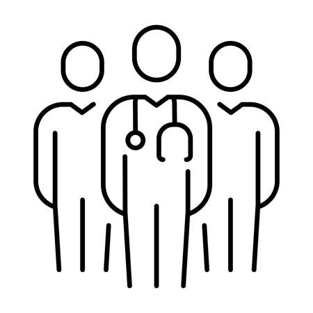Simple linear icon for a group of doctorsのイラスト素材