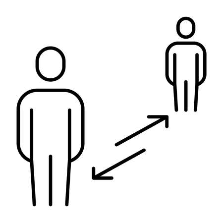 Simple linear icon for safe social distanceのイラスト素材
