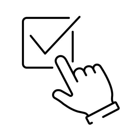 A simple linear icon of the correct choice madeのイラスト素材