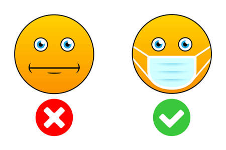 Sign icon do not enter without a face maskのイラスト素材