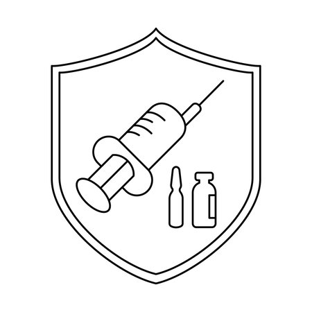 A simple linear icon of the  vaccineのイラスト素材