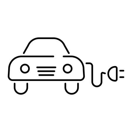 A simple icon for an electric car or hybrid car, or an icon for an electric car charging station.のイラスト素材