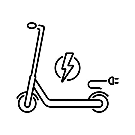 A simple electric scooter icon with an editable strokeのイラスト素材