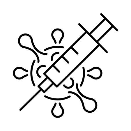 A simple linear icon of the vaccineのイラスト素材