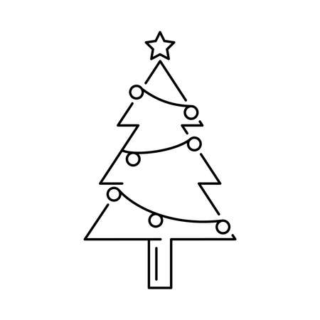 A simple linear Christmas tree icon for your projectsのイラスト素材