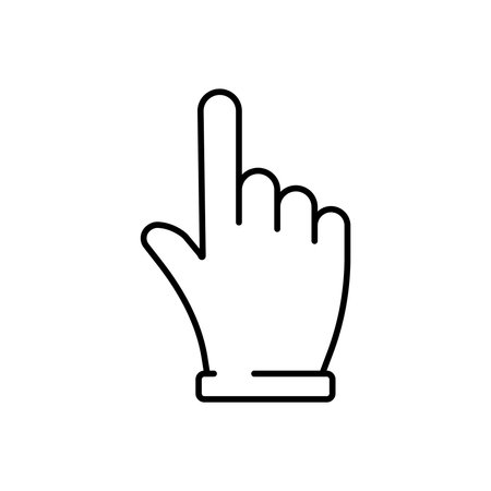 A simple linear cursor icon in the form of a human hand.のイラスト素材