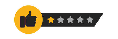 One stars customer product rating review flat iconのイラスト素材