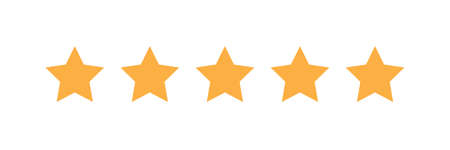 Five stars customer product rating review flat iconのイラスト素材