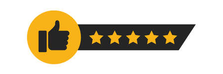 Five stars customer product rating review flat iconのイラスト素材