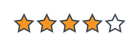Four stars customer product rating review flat iconのイラスト素材