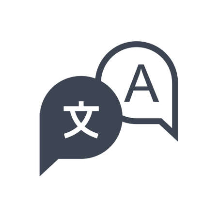 Language translation or translate service flat vector iconのイラスト素材