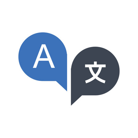 Language translation or translate service flat vector icon