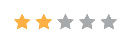 Two stars customer product rating review flat iconのイラスト素材