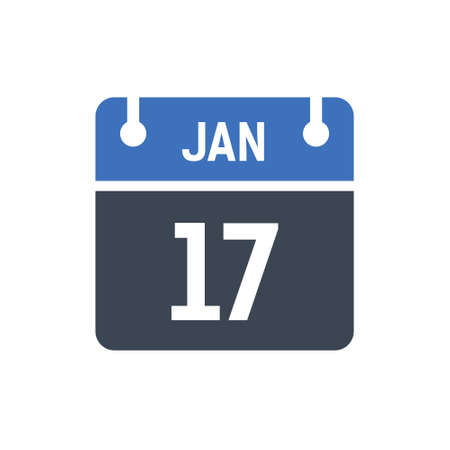 Calendar Date Icon - January 17 Vector Graphicのイラスト素材