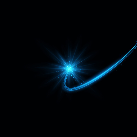 Stylish transparent light effect in wavy shape with trail and sparkleのイラスト素材
