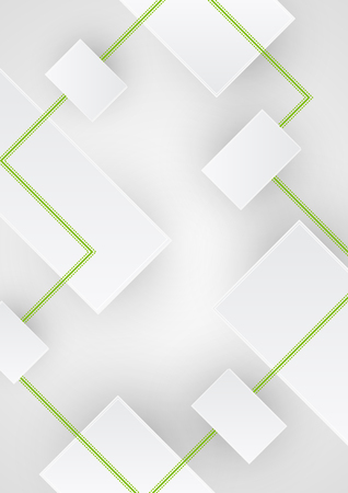Abstract background of squares for your cover or background. Template of white squares with shadowsのイラスト素材