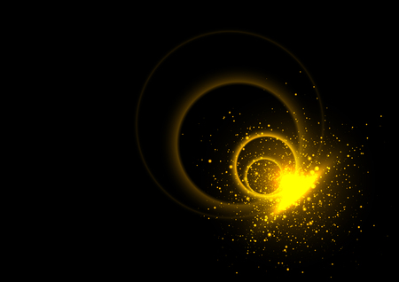 Brilliant flash on a dark background. A lot of sparks and radial flares. Vector illustration of a space explosionのイラスト素材