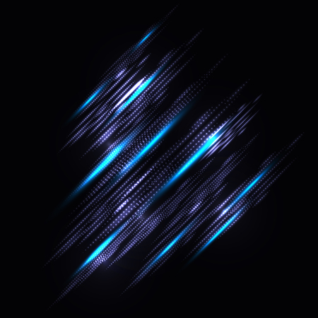 Periodic sparkling rays. Vector abstract illustration. Brilliant iridescent light rays on a black background. Dynamic Theme Templateのイラスト素材