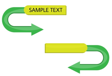 yellow label (button) and rounded green arrowのイラスト素材