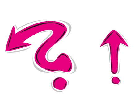 two arrows as question mark and exclamation markのイラスト素材