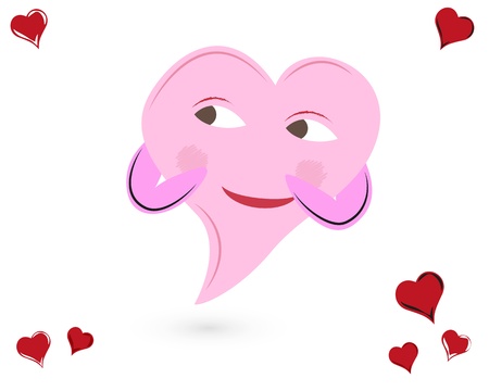 smiling diffident heartのイラスト素材