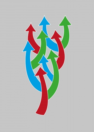 arrows tree as a symbol of increasing number of possibilities and waysのイラスト素材