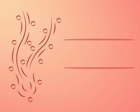 gradient red - yellow background with red wavy lines and circlesのイラスト素材