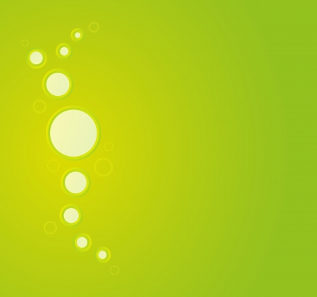 green circles of different size on the green background with gradientのイラスト素材