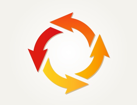 gradient circle arrows of different colorsのイラスト素材